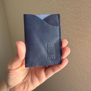 Portland Leather goods, cowboy blue minimalist card wallet
